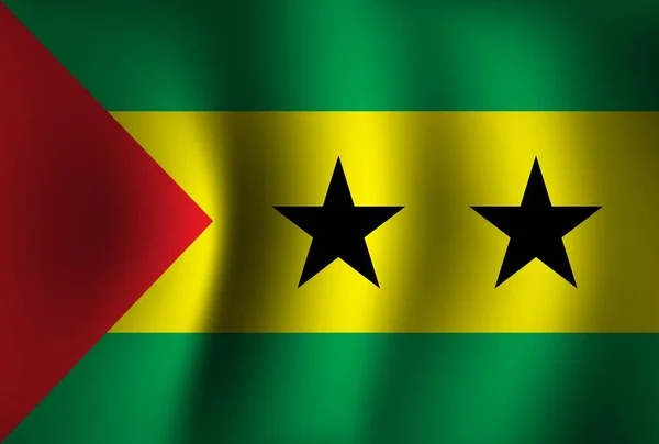 Sao Tome Principe Flag Arkaplan Sallama Ulusal Bağımsızlık Günü Duvar — Stok Vektör