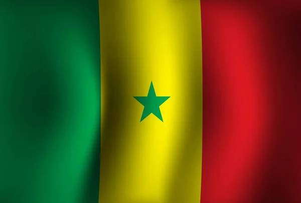 Senegal Flag Background Waving День Національної Незалежності Прапор Уоллпап — стоковий вектор