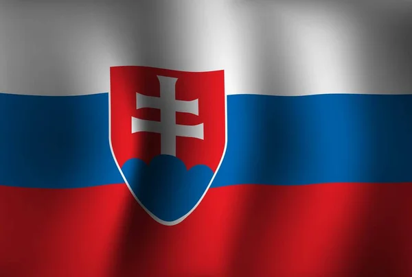 Slovensko Vlajka Pozadí Vlnění Nástěnná Tapeta Národního Dne Nezávislosti — Stockový vektor