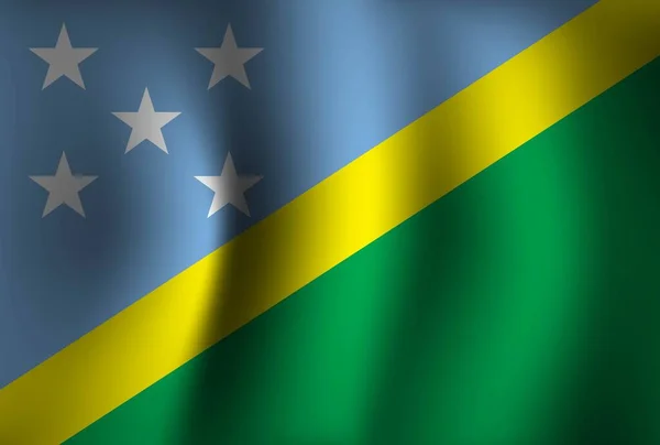 所罗门群岛国旗背景波浪3D 全国独立日横幅墙纸 — 图库矢量图片
