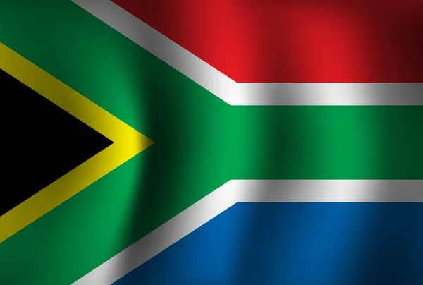 南非国旗背景波浪3D 全国独立日横幅墙纸 — 图库矢量图片