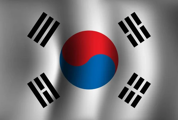 Σημαία Νότιας Κορέας Φόντο Κυματίζει Εθνική Ημέρα Ανεξαρτησίας Banner Ταπετσαρία — Διανυσματικό Αρχείο