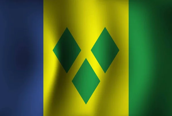 Vincent Grenadines Vlajka Pozadí Vlnění Nástěnná Tapeta Národního Dne Nezávislosti — Stockový vektor