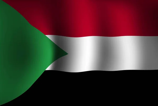 Szudáni Zászló Háttér Integetett Ben Nemzeti Függetlenség Napja Banner Tapéta — Stock Vector