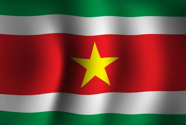 Σουρινάμ Σημαία Φόντο Κυματίζει Εθνική Ημέρα Ανεξαρτησίας Banner Ταπετσαρία — Διανυσματικό Αρχείο