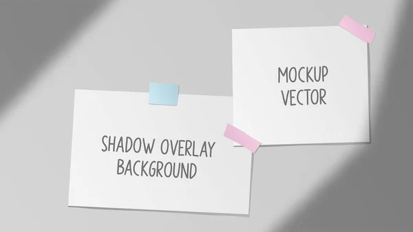 Gradient Shadow Window Overlay Hintergrund Mit Papieren Und Memo Stick — Stockvektor