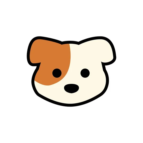 かわいい子犬の頭漫画イラスト 動物犬の顔のアイコンベクトルデザイン — ストックベクタ