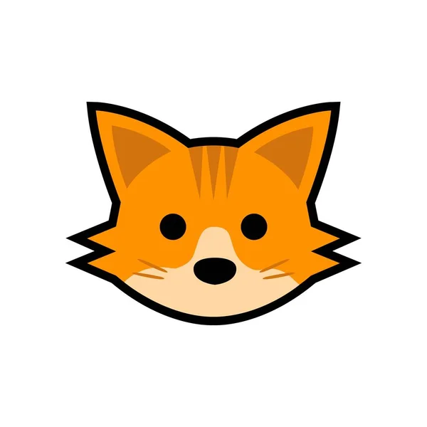 Симпатичный Мультфильм Cat Head Animal Wildlife Face Icon Icon Design — стоковый вектор