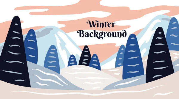 Flat Winter Landscape Background Design