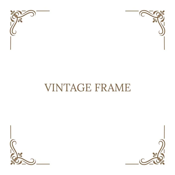 Vintage Frame Elements Border Zlatý Hranatý Roh — Stockový vektor
