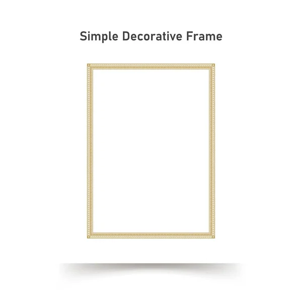 Moldura Quadrada Ornamento Decorativo Borda Linha Ouro Simples Para Foto — Vetor de Stock