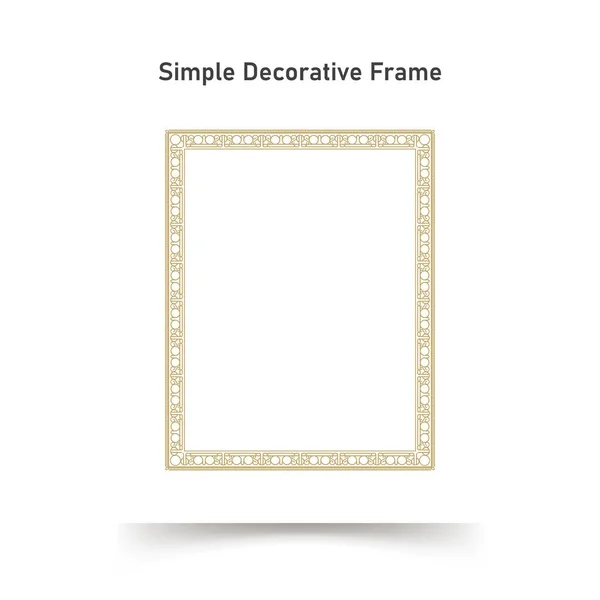 Moldura Quadrada Ornamento Decorativo Borda Linha Ouro Simples Para Foto — Vetor de Stock