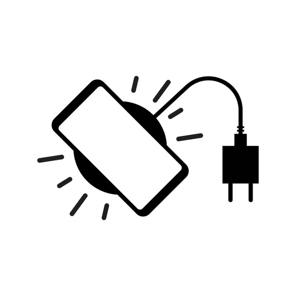 Ikona Nabíjení Bezdrátového Telefonu Zástrčkou Méně Připojení Odpojení Vektorové Ilustrace — Stockový vektor