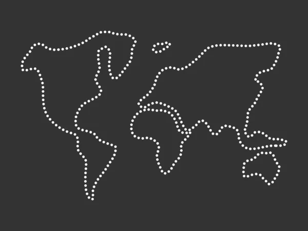 Linha Pontilhada World Map Concept Design Ilustração Vetorial —  Vetores de Stock