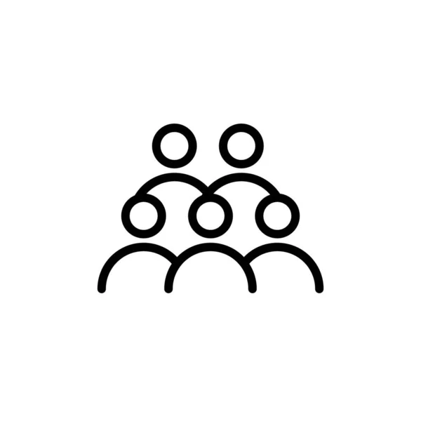 Icona Del Gruppo Isolato Segno Simbolo Vettoriale Illustrazione Cinque Persone — Vettoriale Stock