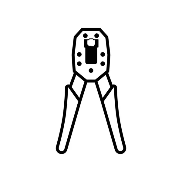 Modular Plug Crimpers Icon Crimper Symbol Crimping Lan Cable Twisting — Stock Vector