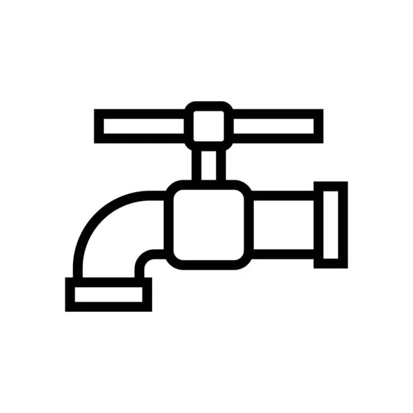 Простой Контур Иконки Водопроводной Воды — стоковый вектор