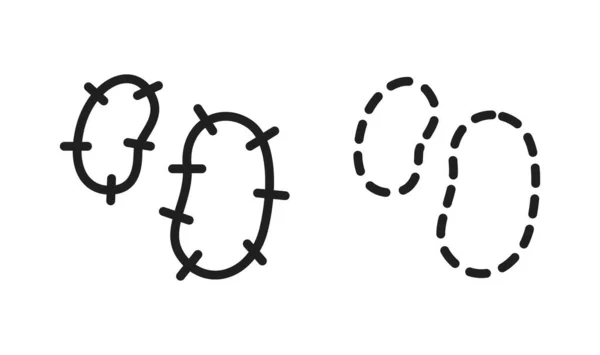 マイクロビームのアイコンデザイン バクテリアウイルスラインアートベクトルイラスト — ストックベクタ