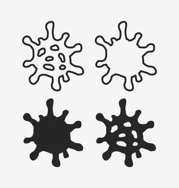 Coronavirus Line Art Vector Icon Set Viruses Icon Doodle Art — Stock Vector