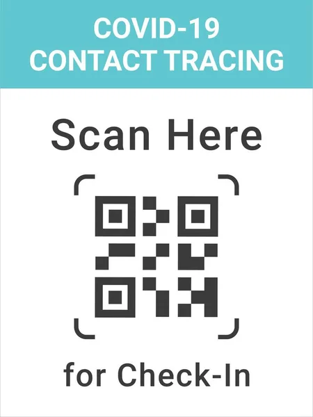 Covid Contact Tracing Barcode Zur Überwachung Des Körperkontakts Aktiver Personen — Stockvektor