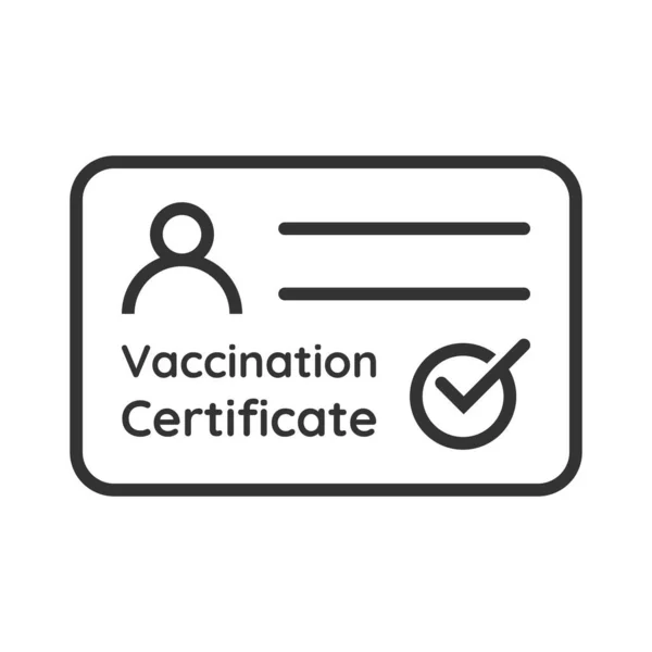 Ilustração Ícone Certificado Vacinação Covid Cartão Como Prova Que Foi — Vetor de Stock