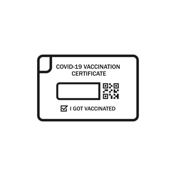 Covid Vaccination Certificate Icon Illustration 약자이다 코로나 바이러스에 접종을 받았다는 — 스톡 벡터