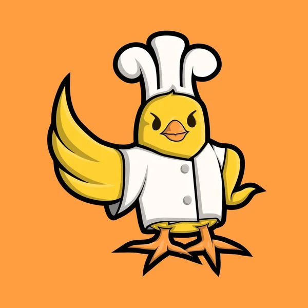 Chef Chicks Cartoon Mascot Logo Design — Stock Vector