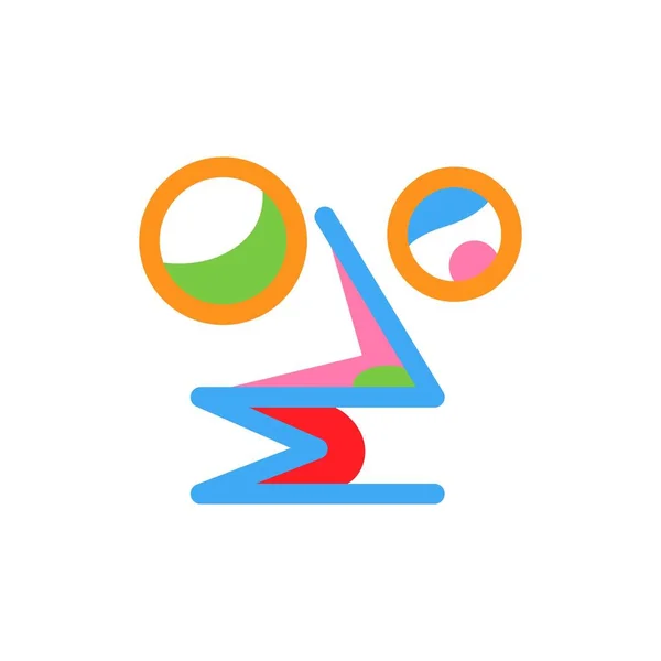 Forme Aléatoire Formant Logo Abstrait Visage Affiche Esthétique Art Moderne — Image vectorielle