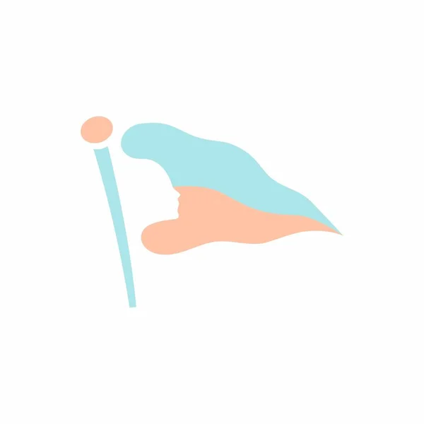 Kadın Bayrak Siluetinin Logo Kombinasyonu — Stok Vektör