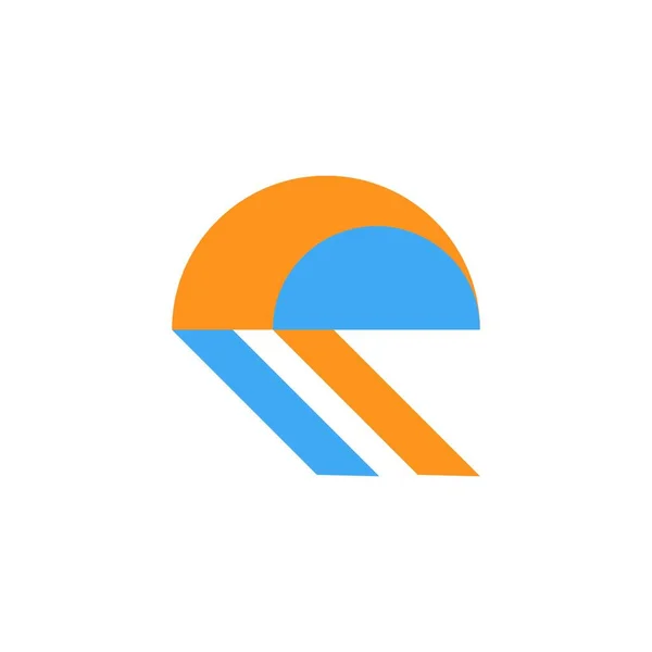 Abstract Geometric Logo Design Creative Company Forma Blu Arancione — Vettoriale Stock