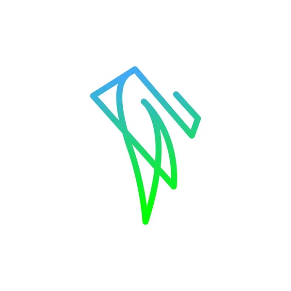 Abstrakt Line Wings Leaves Logo Elegantní Minimalistický — Stockový vektor