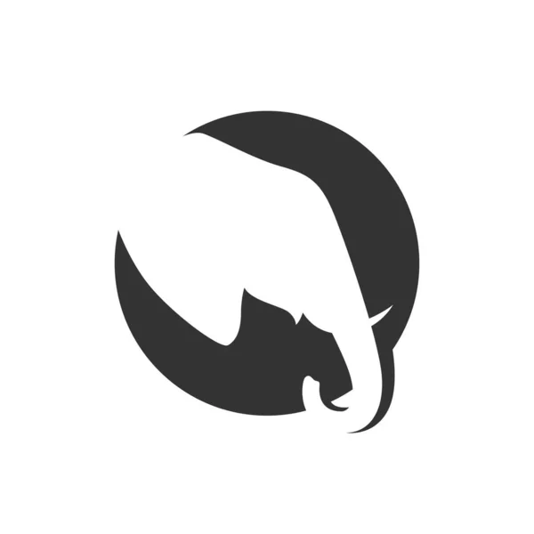 Коло Слон Логотип Шаблон Силует — стоковий вектор