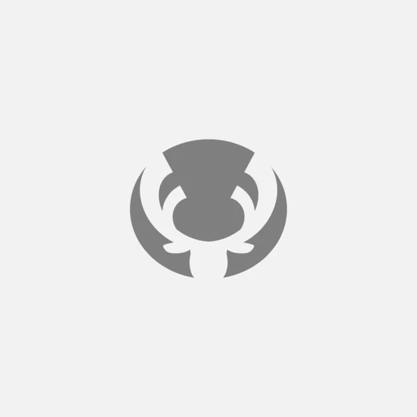 Deer Silhouette Logo Oval Shapes Deer Glyph Logo Icon — Stock Vector
