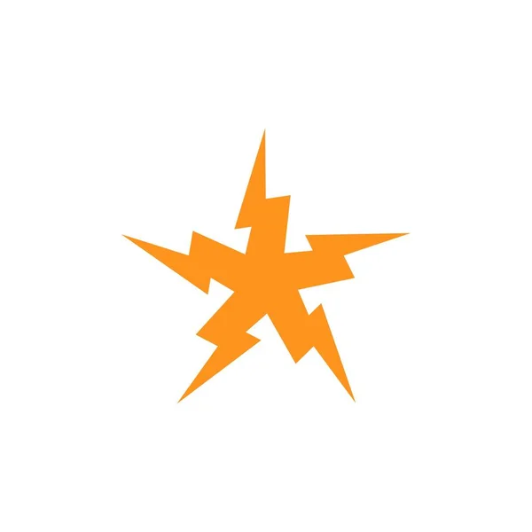 Elektrik Yıldırımı Yıldızı Logosu Elektrik Enerji Arzı Sembol Vektörü — Stok Vektör