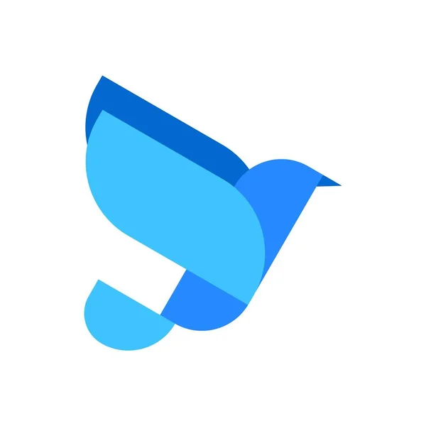 Logo Geometrico Uccello Volante Moderno — Vettoriale Stock