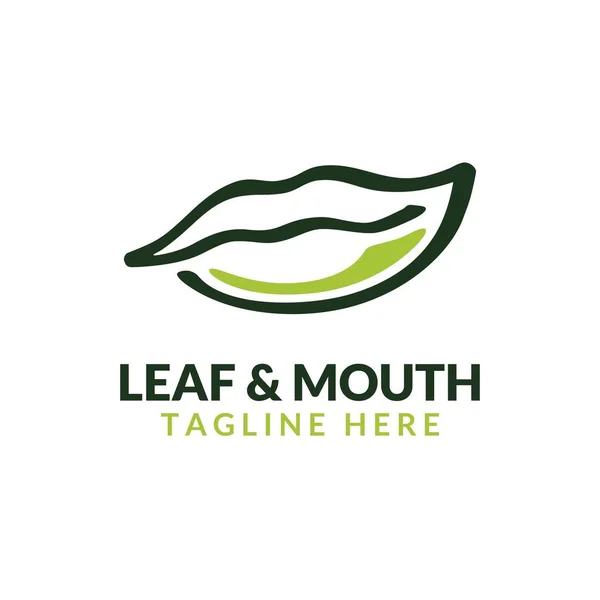 Nature Logo Leaf Logo Mouth Logo Green Ecology Organic Vector — Stock Vector