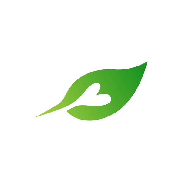 Amor Folha Logotipo Combinação Vector Design — Vetor de Stock