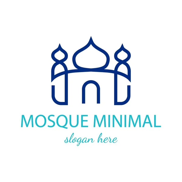 Plantilla Logotipo Moderno Línea Mezquita Para Negocios Diseño Edificio Musulmán — Archivo Imágenes Vectoriales