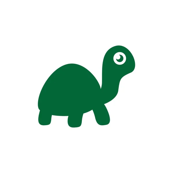 Lindo Logotipo Tortuga Verde Tortuga Animal Icono Ilustración — Archivo Imágenes Vectoriales