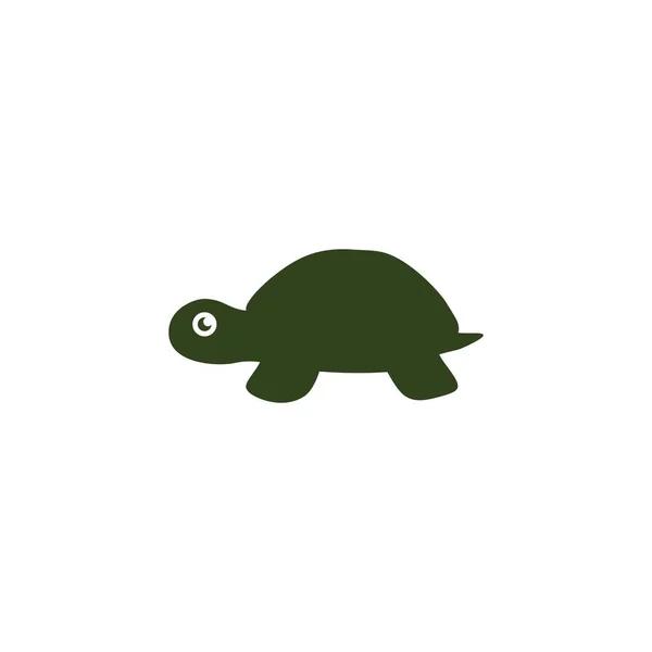 Lindo Logotipo Tortuga Verde Animal Icono Ilustración — Archivo Imágenes Vectoriales
