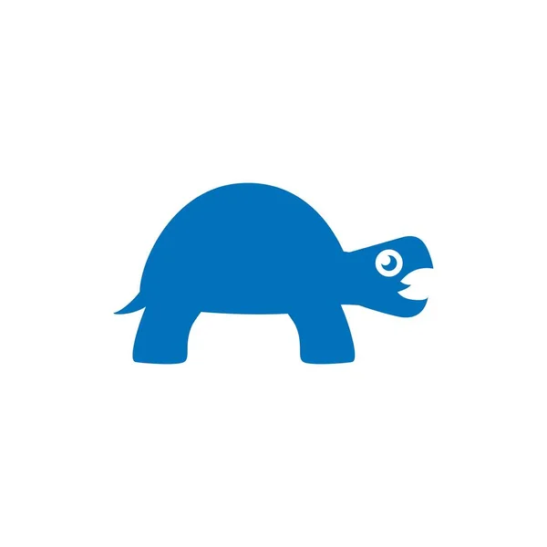Lindo Logotipo Tortuga Azul Tortuga Enojada Abrir Boca Animal Icono — Archivo Imágenes Vectoriales