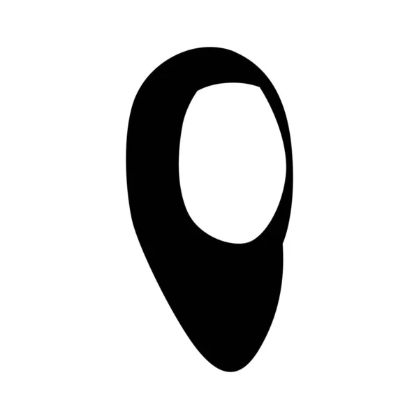 Modèle Illustration Logo Icône Hijab Noir Blanc Simple Isolé — Image vectorielle