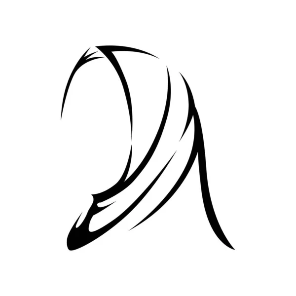 Hijab Line Art Logo Modelo Ilustração Para Loja Moda Símbolo —  Vetores de Stock