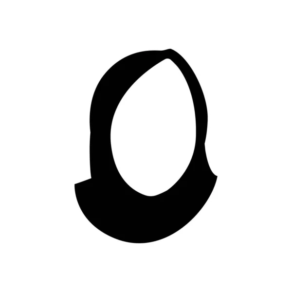Jednoduchá Šablona Loga Ikony Hidžáb Černá Bílá Izolovaná — Stockový vektor