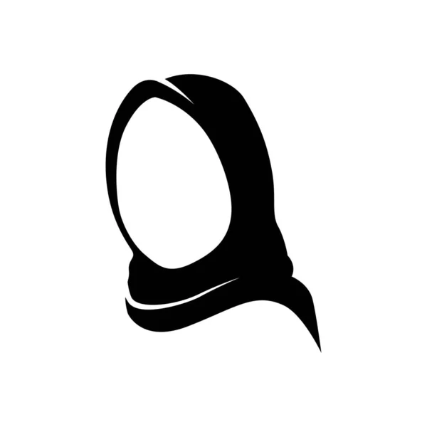 Простий Хіджаб Лого Символ Жіночого Одягу Arabian Silhouette Muslim Scarf — стоковий вектор