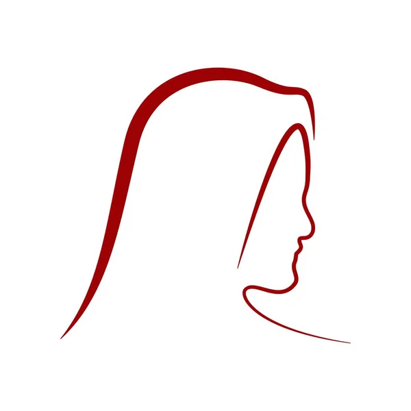 Woman Hijab Line Art Logo Side Vhodné Pro Módní Obchod — Stockový vektor