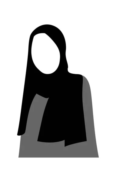 Mujer Con Silueta Moda Hijab Ilustración Con Pose — Vector de stock