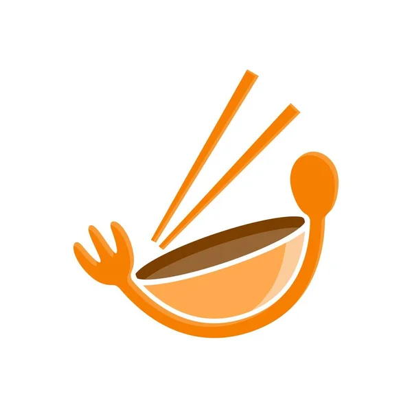 Logo Restaurant Des Stands Nourriture Logo Des Articles Cuisine Bol — Image vectorielle