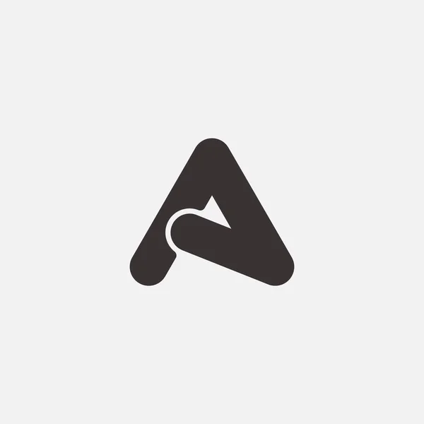 Carta Inicial Design Logotipo Vetor Triangular Arredondado Uma Palavra — Vetor de Stock