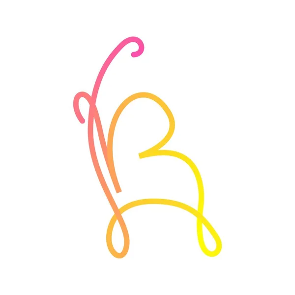 Lettera Logo Butterfly Design Combinazione Logo Monoline Insect Modern Bellezza — Vettoriale Stock